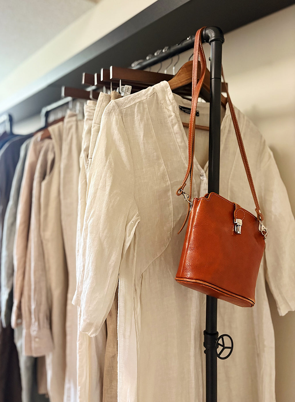 Long Beige Linen Dress