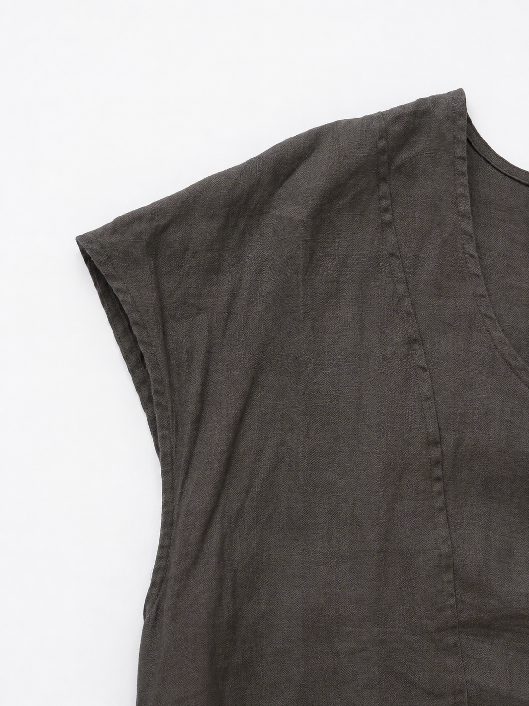 Deep Brown Linen Dress