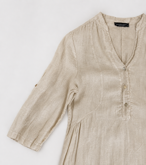 Beige Linen Dress