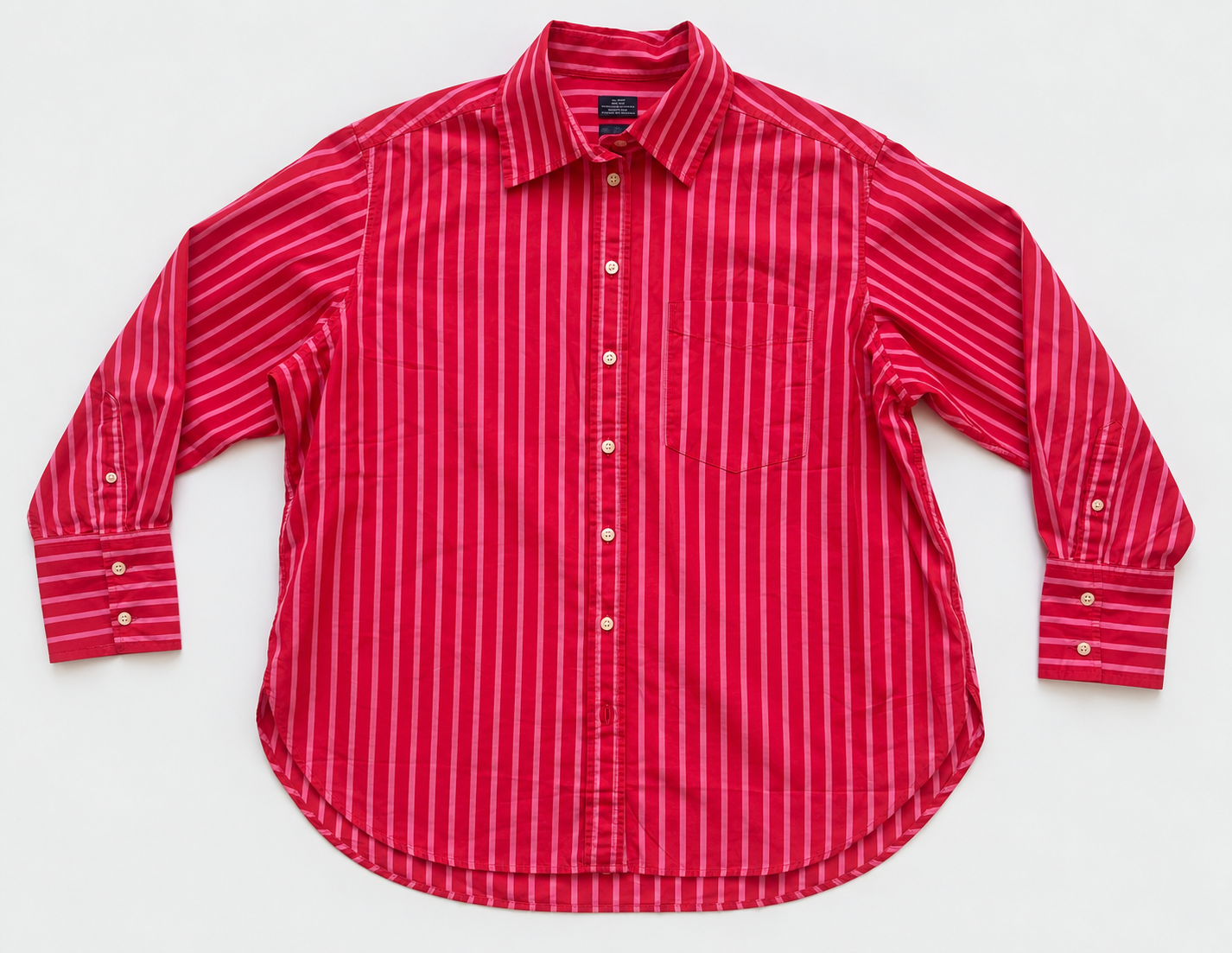 Red & Pink Stripe Cotton Shirt
