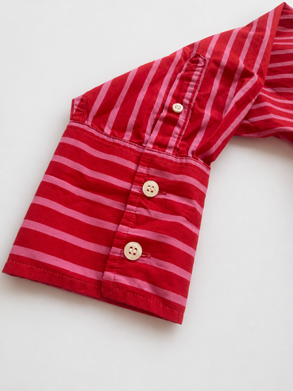 Red & Pink Stripe Cotton Shirt
