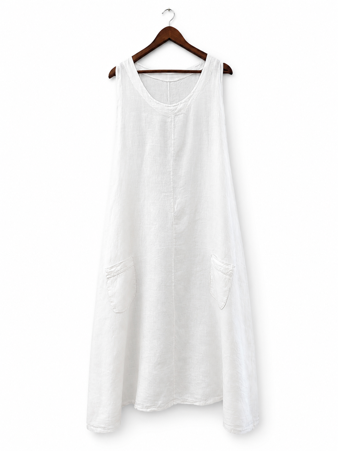 Long White Linen Dress