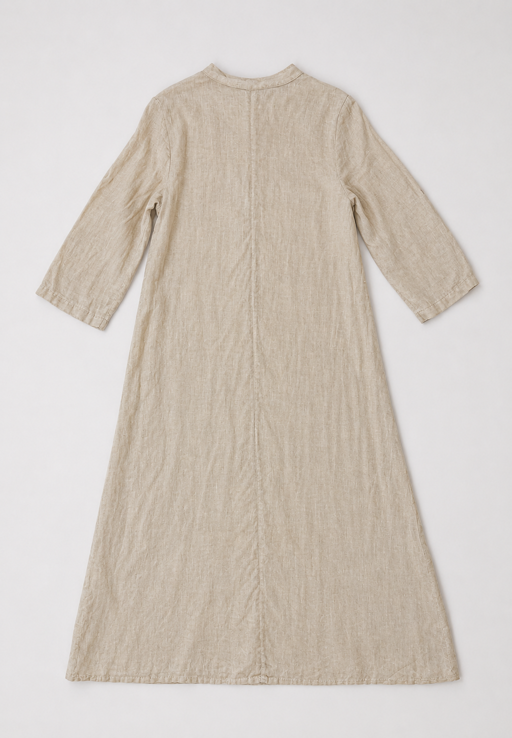 Long Beige Linen Dress