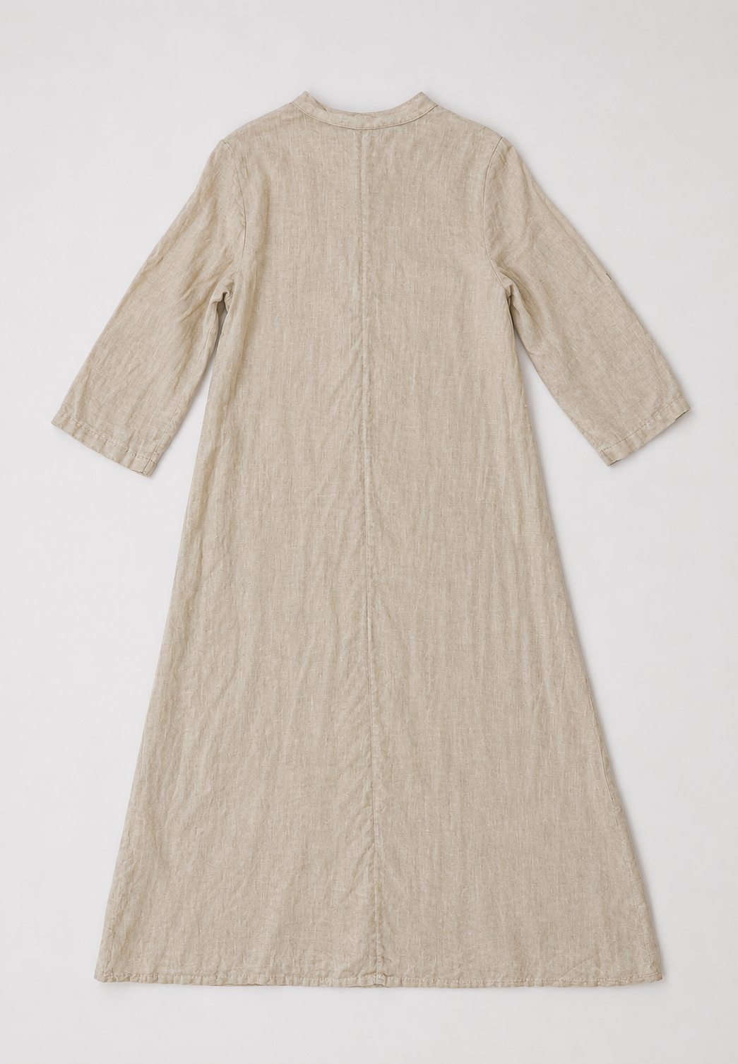 Long Beige Linen Dress