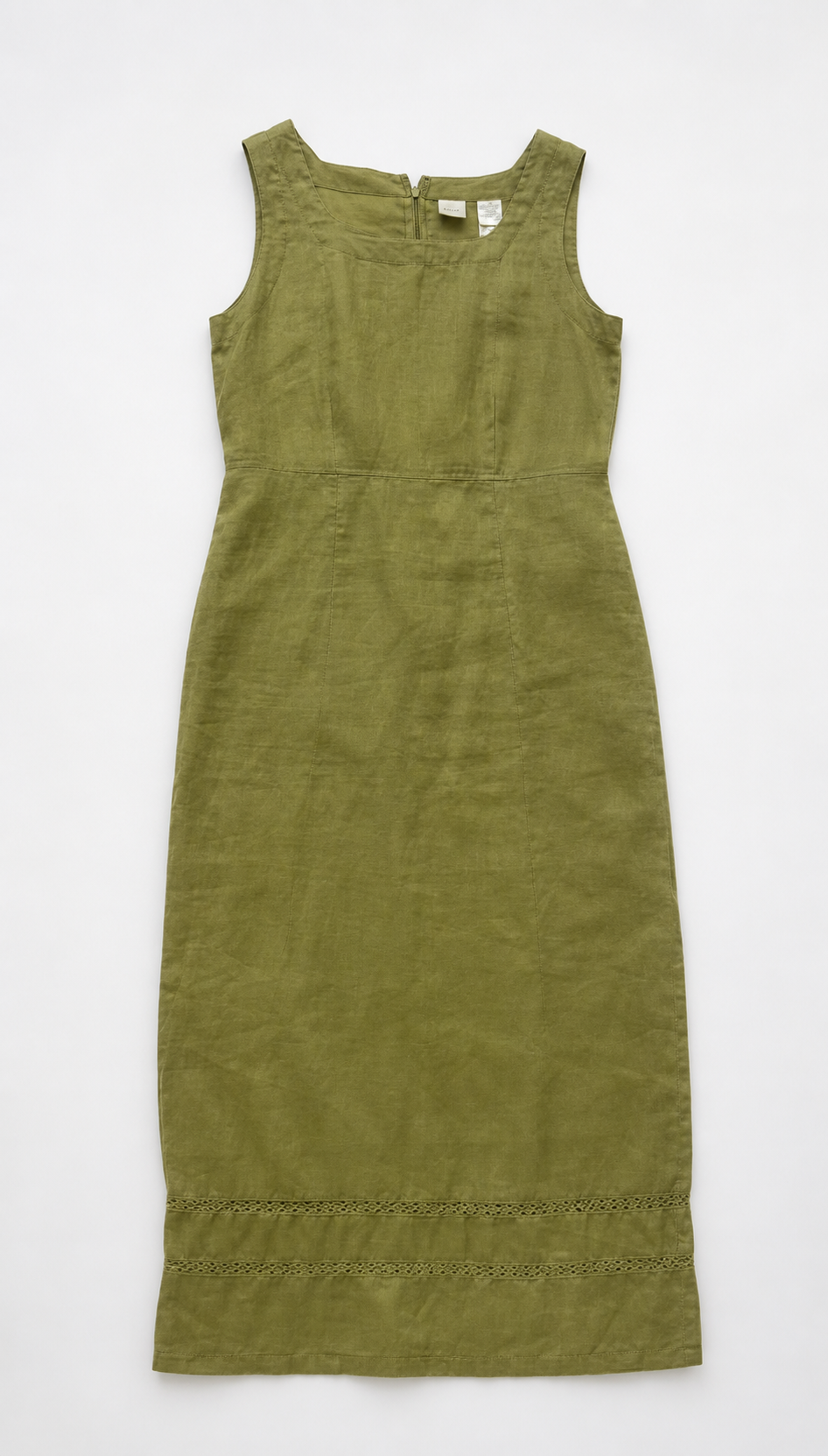 Linen Long Olive Dress