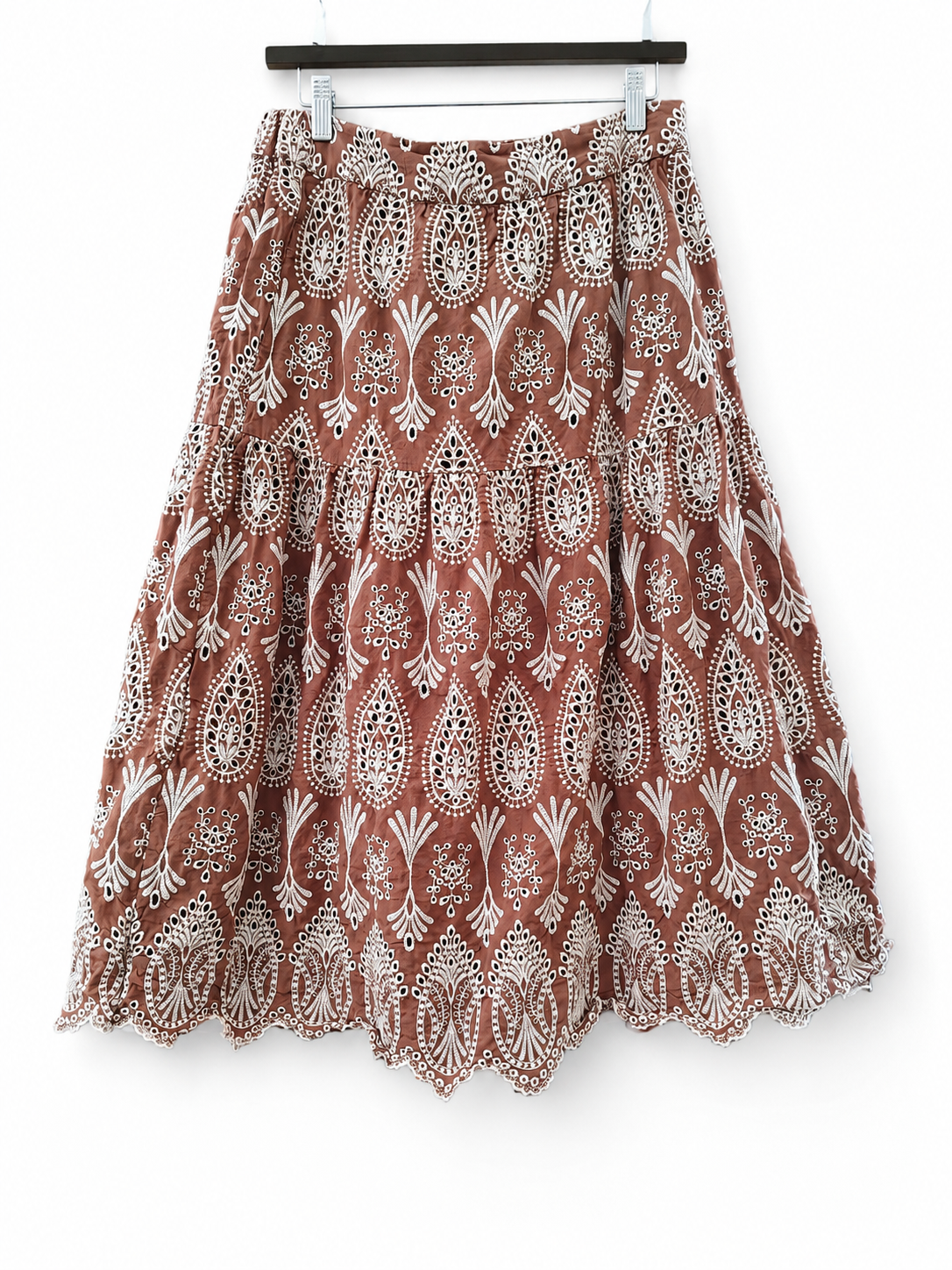Embroidered Midi Skirt