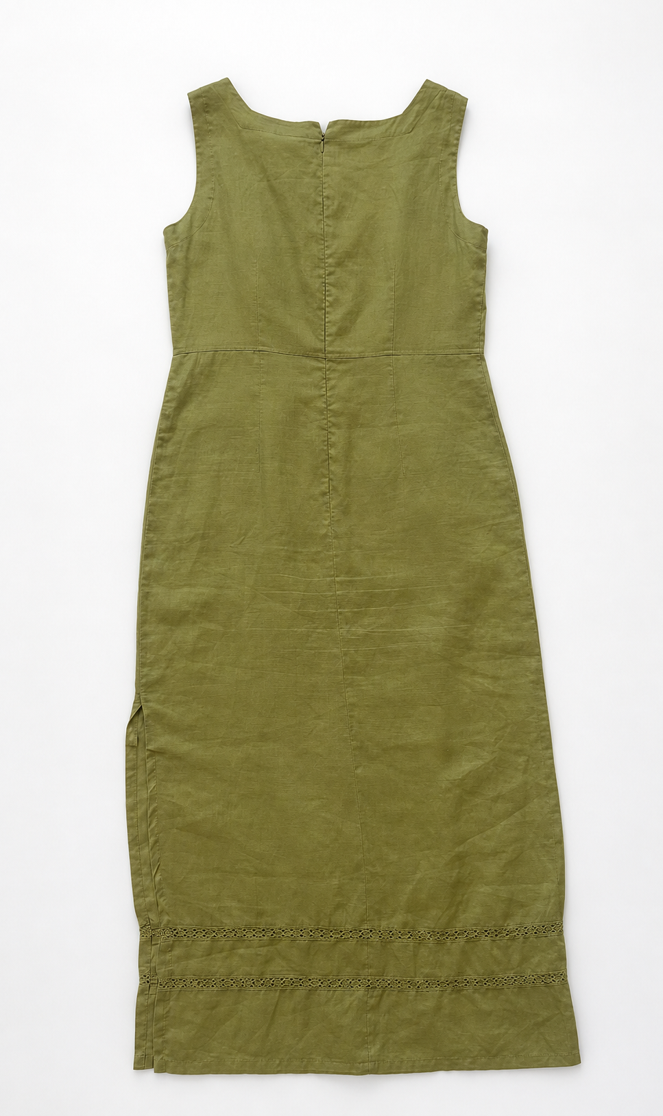 Linen Long Olive Dress