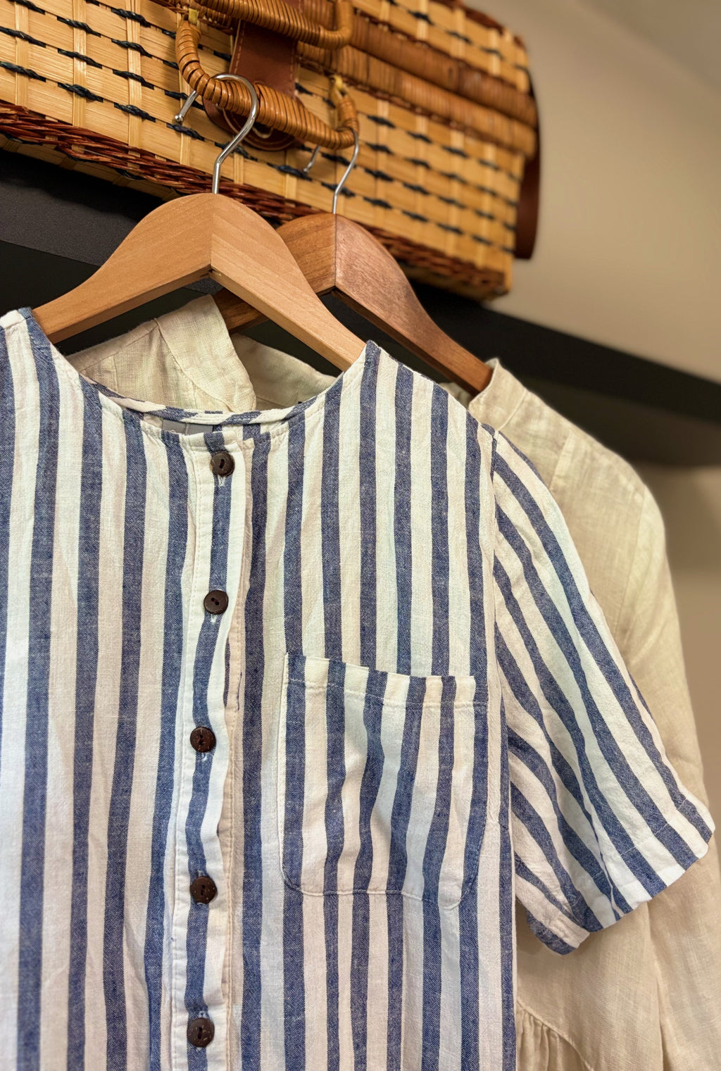 Linen Blue Stripe Dress